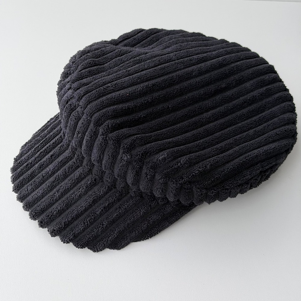 Free People Black Ribbed Corduroy Newsboy Cap